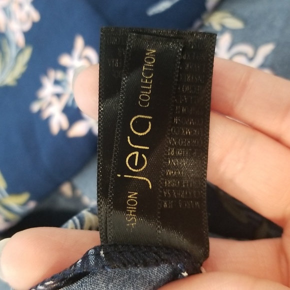 Fashion Jera Collection navy blue sleeveless pink floral midi dress size L - Picture 5 of 10